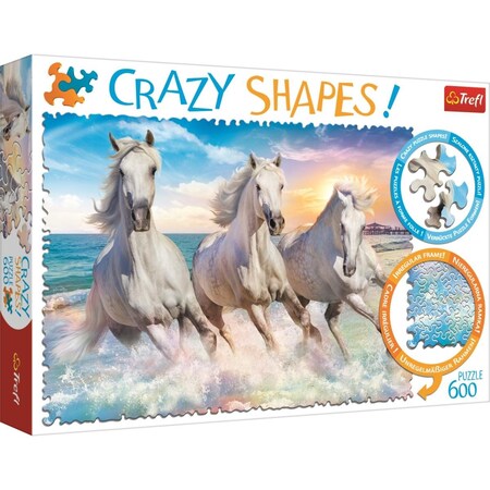 Trefl -11111 Crazy Shape Horses Gallop Among the Waves Jigsaw Puzzle - 600 Piece Trefl-11111